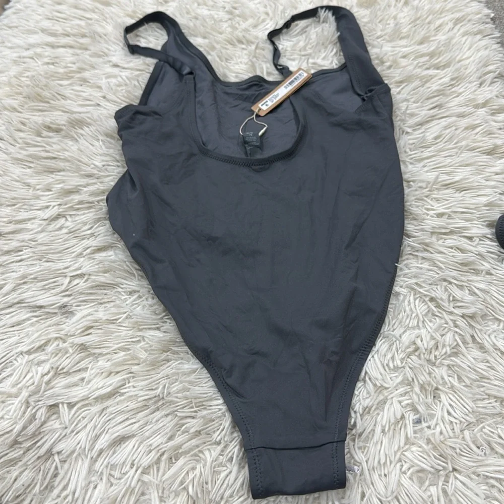 SKIMS Charcoal Scoop One-Piece Swimsuit